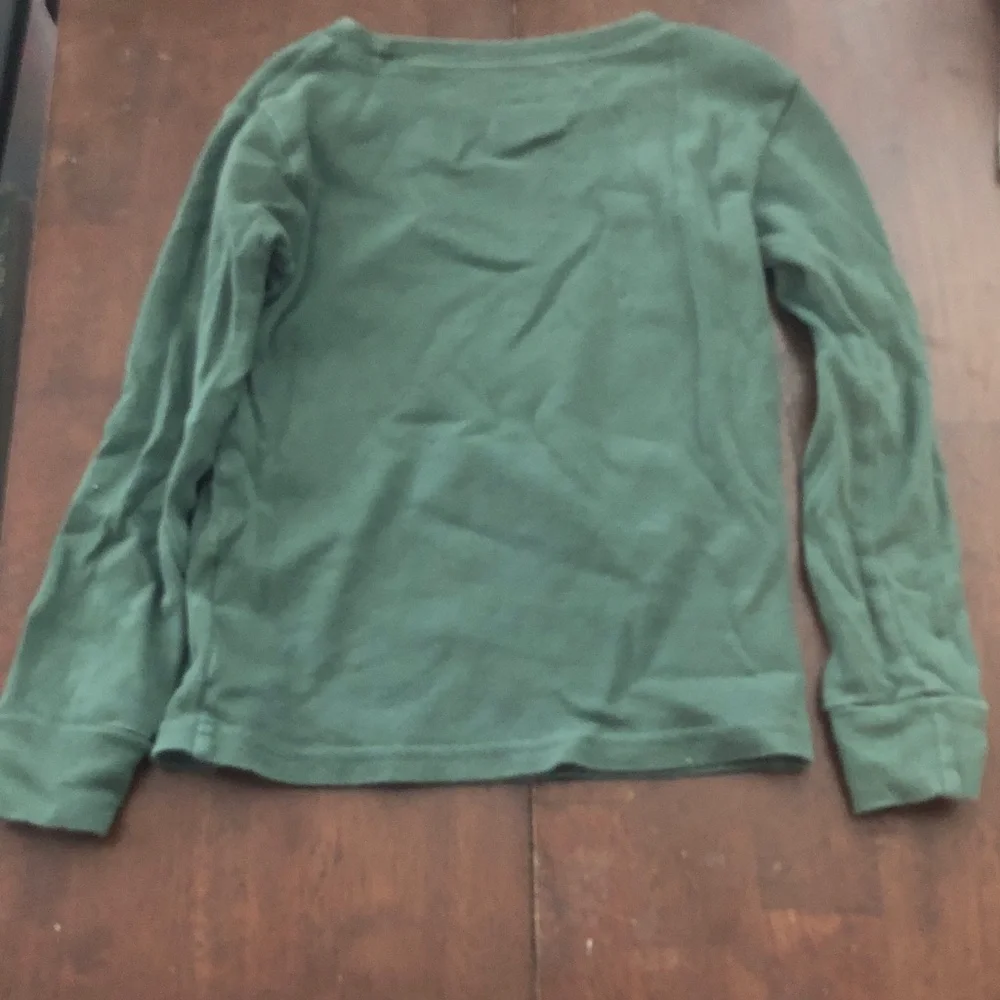 🧡 Carter's Dark Green Long-Sleeve Pj Tee with Yellow Dino Print